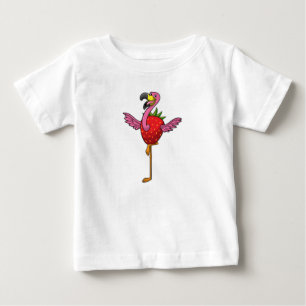 T-shirt Pour Bébé Flamant rose aux fraises