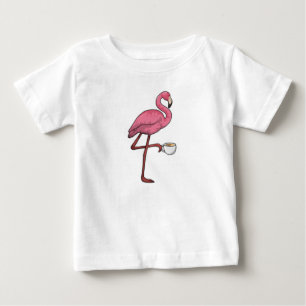 T-shirt Pour Bébé Flamant rose avec la coupe du café