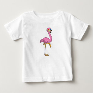 T-shirt Pour Bébé Flamant rose avec lunettes