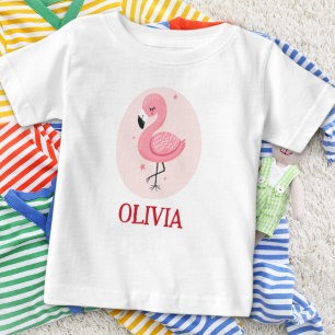 T-shirt Pour Bébé Flamant Rose Mignon et Fantaisiste
