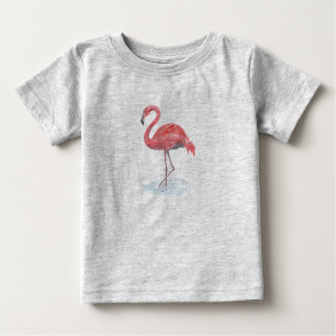 T-shirt Pour Bébé Flamant rose rose.