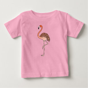 T-shirt Pour Bébé Flamant rose rose Lineart-57667