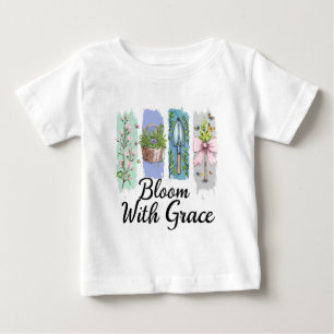 T-shirt Pour Bébé Fleur avec Grace Garden Floral Art