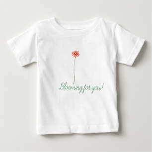 T-shirt Pour Bébé Fleur de Gerbera Rouge Pâle