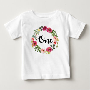 T-shirt Pour Bébé Fleur de premier anniversaire