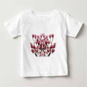 T-shirt Pour Bébé Fleur de printemps rose florissante Magnolias