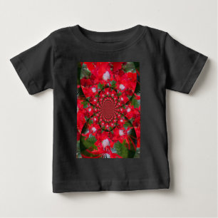 T-shirt Pour Bébé Fleur Rouge Naturelle Blanc Plumes kaléidoscope ar