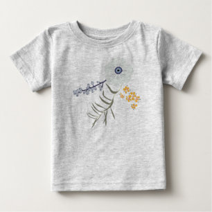 T-shirt Pour Bébé Fleurs botaniques jaunes jaunes bleu printemps