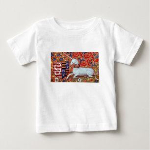 T-SHIRT POUR BÉBÉ FLEURS D'IMAGINAIRE ET D'UNICORNE, MOTIFS FLORAUX