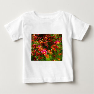 T-shirt Pour Bébé Fleurs sauvages rose et jaune pâle