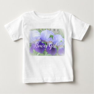 T-shirt Pour Bébé Fleurs violettes Fleur Fille Ruffle Tee