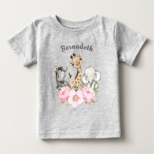 T-shirt Pour Bébé Floral WILD ONE Safari premier anniversaire bébé T
