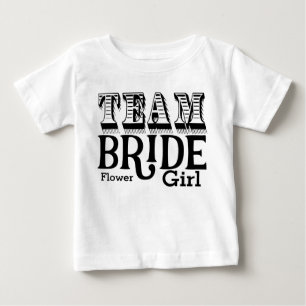 T-shirt Pour Bébé Flower Girl Team Mariée main Lettré Encre noire