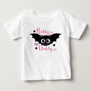 T-shirt Pour Bébé Folle de Papa Mignon 1er Halloween Chauve-souris R