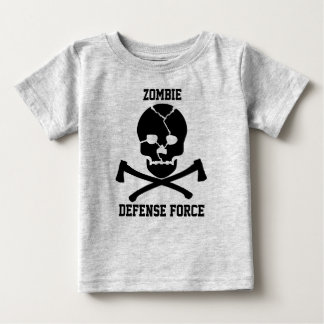 T-shirt Pour Bébé force de défense de zombi de bébés : Crânes et