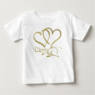 T-shirt Pour Bébé Forever Hearts Gold éditable couleurs arrière - pl