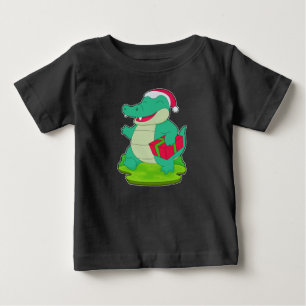 T-shirt Pour Bébé Forfait Crocodile Christmas