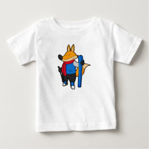 T-shirt Pour Bébé Fox en ski avec ski