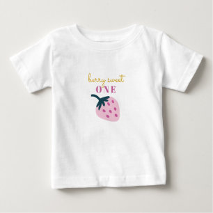 T-shirt Pour Bébé Fraise rose bébé premier anniversaire