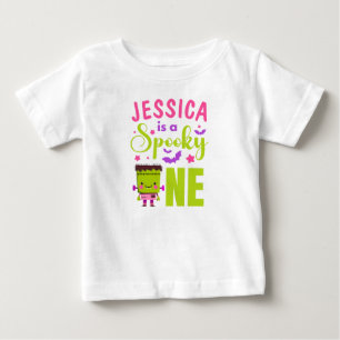 T-shirt Pour Bébé Frankenstein Monster Éffrayant Un nom d'Halloween
