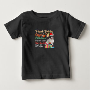 T-shirt Pour Bébé French Bulldog Café Noël C'est merveilleux