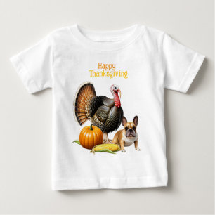 T-shirt Pour Bébé French Bulldog Thanksgiving French Bulldog