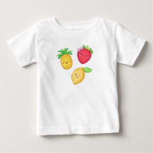 T-shirt Pour Bébé Fruits mignons Fraise citron ananas été