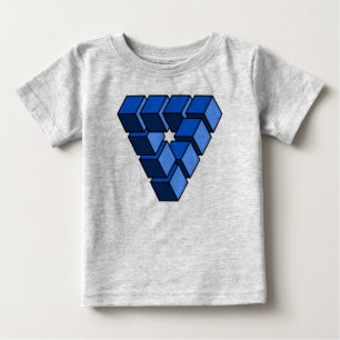 T-shirt Pour Bébé Funny Blue Black Toy Blocks Triangle Vector Art