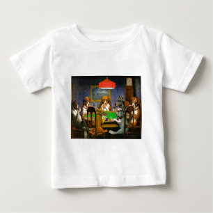 T-shirt Pour Bébé Funny Chiens Vintages jouant au poker