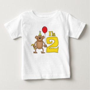 T-shirt Pour Bébé Funny Singe 2e anniversaire