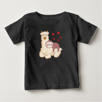 Funny Sloth Riding Llama Shirt drôle Coeurs d'Alpa