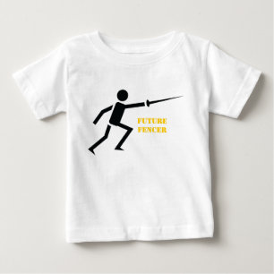 T-shirt Pour Bébé Futur fencer noir silhouette de clôture personnali