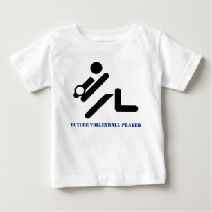 T-shirt Pour Bébé Futur joueur de volley noir, bleu coutume