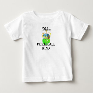 T-shirt Pour Bébé Futur Pickleball King Baby Green Ball en Couronne