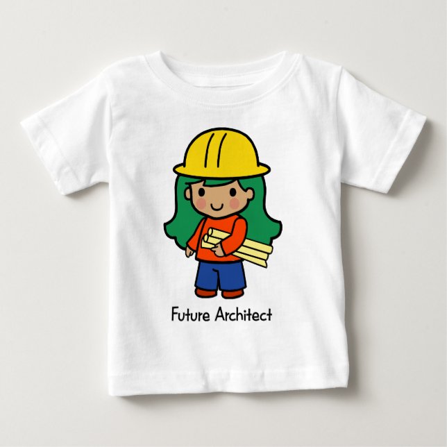 T-shirt Pour Bébé Future Architecte - Fille (Devant)