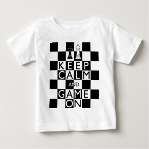 T-shirt Pour Bébé GARDEZ LE CALME ET LE JEU SUR - Échecs
