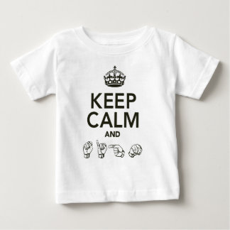 T-shirt Pour Bébé Gardez le calme et le signe