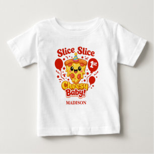 T-shirt Pour Bébé Gâteau Gâteau Pizza Bébé Fromage 1er Anniversaire