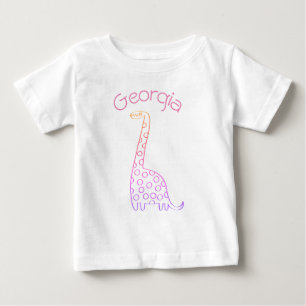 T-shirt Pour Bébé Georgia Pink Dinosaur à personnaliser