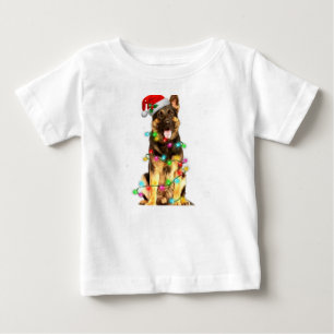 T-shirt Pour Bébé German Shepherd Dog Tree Christmas Sweater Xmas Do