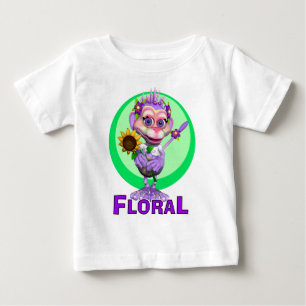 T-shirt Pour Bébé GiggleBellies floral le singe