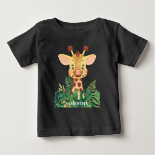 T-shirt Pour Bébé Girafe Bébé Faune Personnalisée  Bébé 