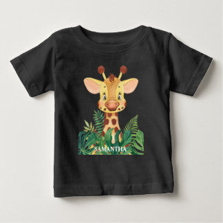 T-shirt Pour Bébé Girafe Bébé Faune Personnalisée Bébé