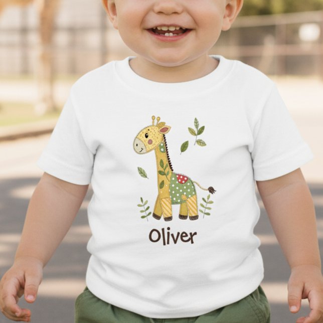 T-shirt Pour Bébé Girafe en patchwork mignon (Créateur téléchargé)