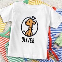 Girafe mignonne minimaliste simple dans un cercle