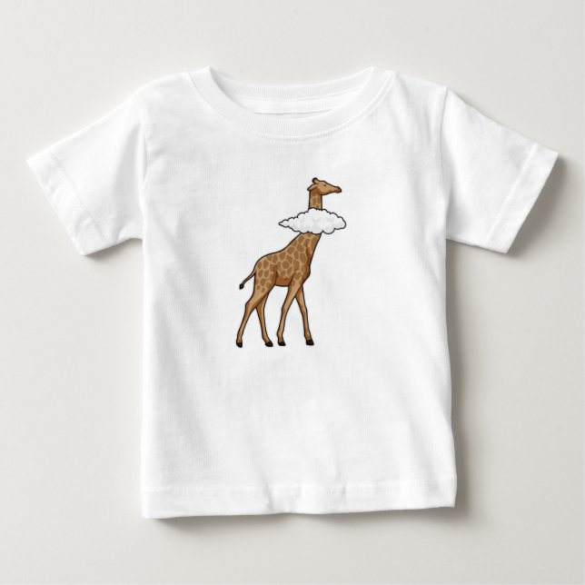 T-shirt Pour Bébé Giraffe avec nuage (Devant)