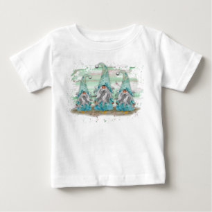T-shirt Pour Bébé Gnomes de la plage de couleur d'eau bleu tropical