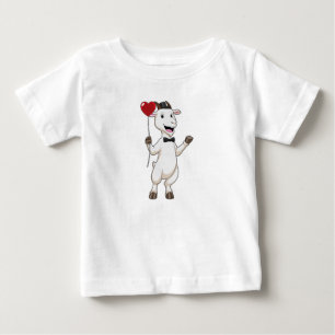T-shirt Pour Bébé Goat as Groom avec Heart Balloon