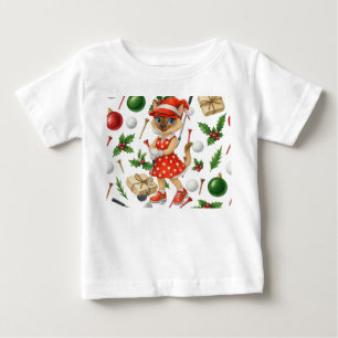 T-shirt Pour Bébé Golf de Noël pour les amoureux des chats