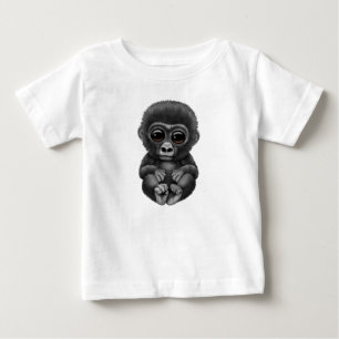T-shirt Pour Bébé Gorille mignon et curieux de bébé